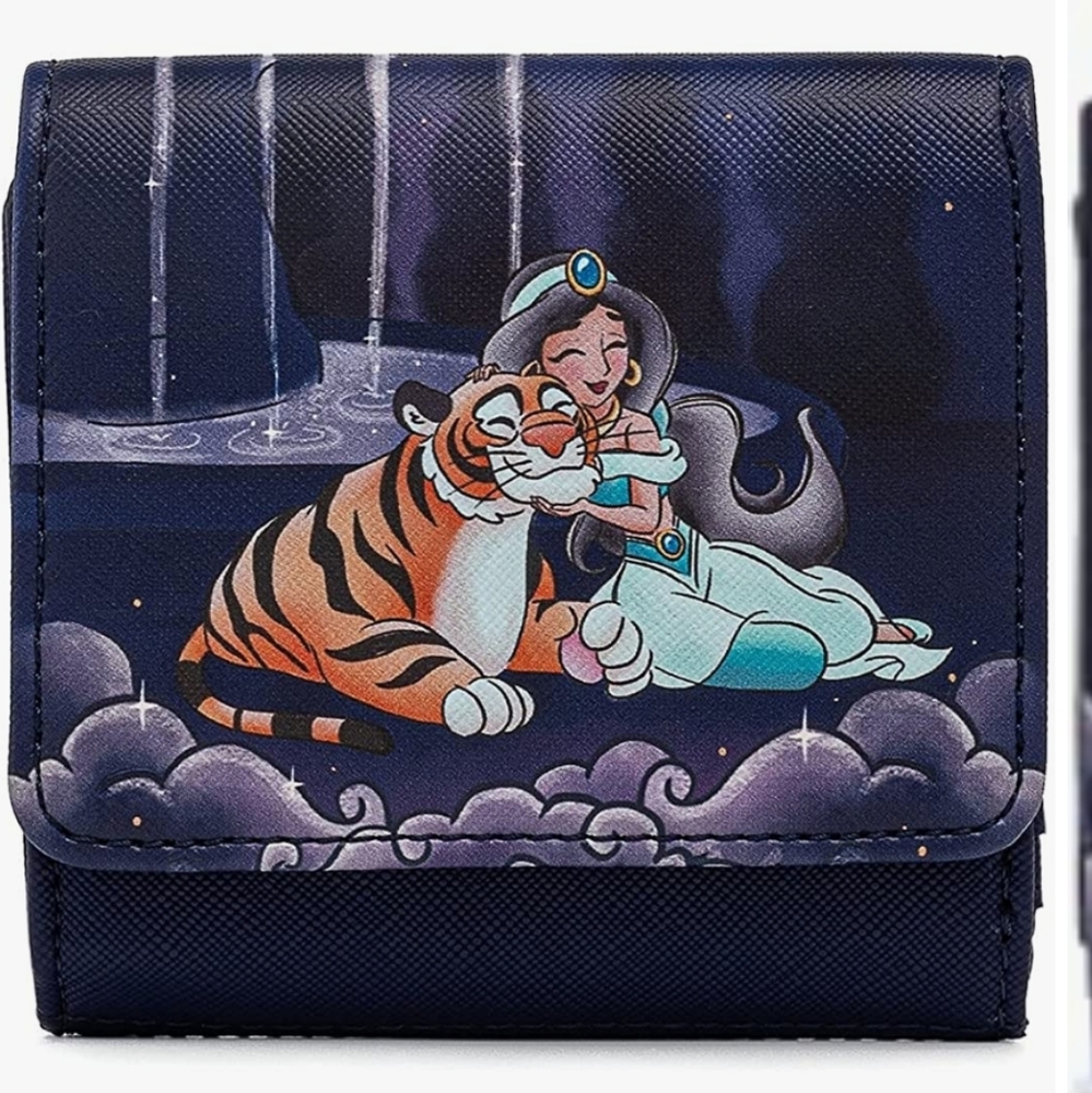 Loungefly x Disney Aladdin Agrabah and Jasmine Kisslock Tri-fold Wallet